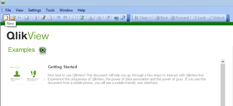 Start page for QlikView.